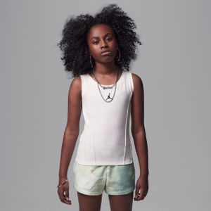 Jordan Training Camp tanktop met plooitjes voor kids - Wit