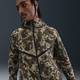 Nike Tech Windrunner herenjack van fleece met rits en camouflageprint - Bruin