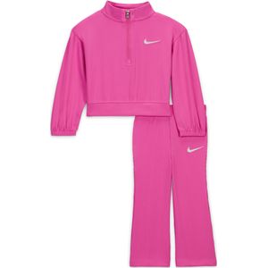 Nike Game babyset geribde top met korte rits en legging - Roze