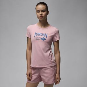 Jordan T-shirt met graphic en aansluitende pasvorm voor dames - Roze