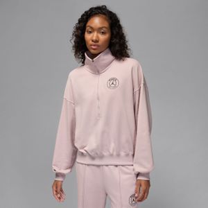 Paris Saint-Germain pullover van fleece met halflange rits voor dames - Roze