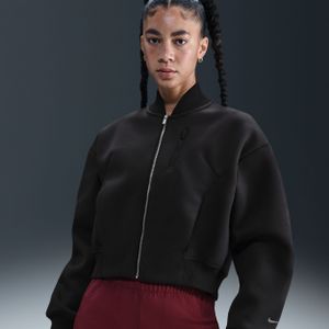 Nike Modern Fleece oversized Destroyer damesjack - Zwart