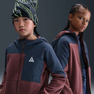Nike ACG 'Wolf Tree' Polartec® hoodie met rits over de hele lengte voor kids - Bruin