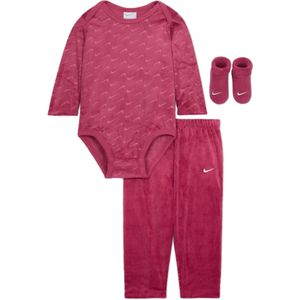 Nike Driedelige velours Swoosh set voor baby's (0-9 maanden) - Paars