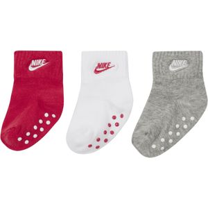 Nike Enkelsokken met anti-slip voor baby's (3 paar) (6-12M) - Roze