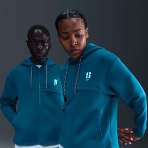 Sabrina Dri-FIT ruimvallende basketbalhoodie met rits - Blauw