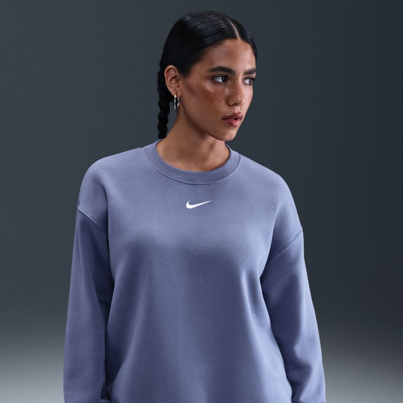 Nike Phoenix Fleece Oversized sweatshirt met ronde hals voor dames - Blauw