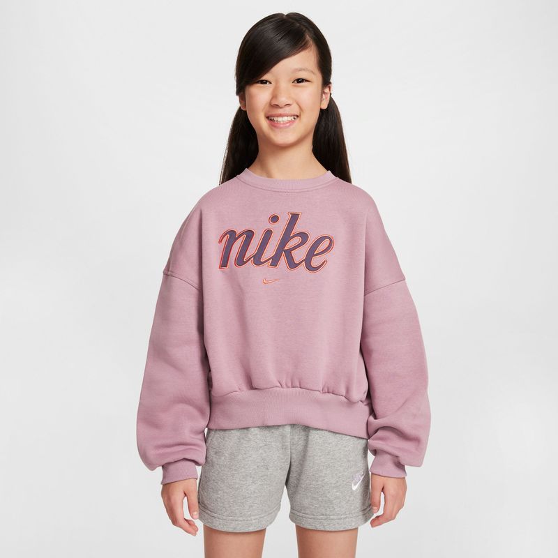 Nike - Zoete Fleece Crewneck Sweatshirt - Paars - Dames