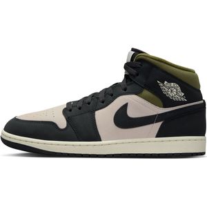 Jordan - AJ1 Mid - Sneakers - Beige - Leer, Synthetisch