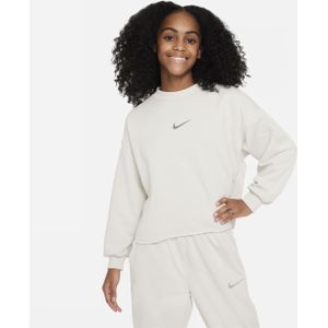 Nike Sportswear Dri-FIT sweatshirt met ronde hals voor meisjes - Grijs