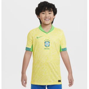 Brazilië 2024 Stadium Thuis Nike Dri-FIT replica voetbalshirt voor kids - Geel