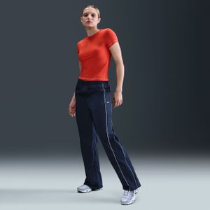 Nike Windrunner geweven damesbroek met hoge taille en open zomen - Blauw