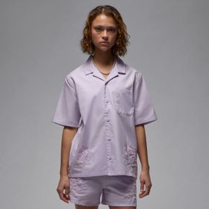 Jordan geweven damestop met korte mouwen - Paars