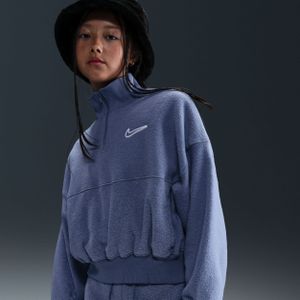 Nike fleecetop met lange mouwen voor meisjes - Blauw