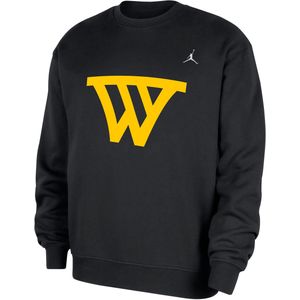 Golden State Warriors Statement Essentials Jordan NBA-sweatshirt van fleece met ronde hals voor heren - Zwart
