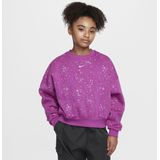 Nike Club Fleece sweatshirt met ronde hals voor meisjes - Paars