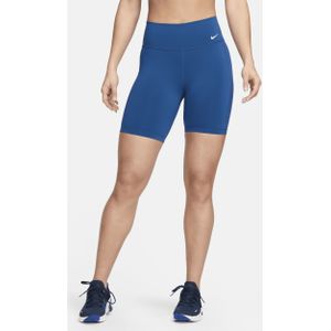 Nike One Leak Protection: Period Bikeshorts met halfhoge taille voor dames (18 cm) - Blauw