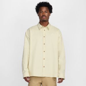 Nike Club oversized Oxford-overhemd met lange mouwen voor heren - Bruin