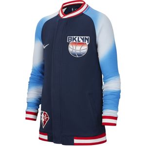 Brooklyn Nets Showtime Nike Dri-FIT NBA-kinderjack met lange mouwen - Blauw