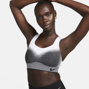 Nike Swoosh Flyknit Niet-gewatteerde sport-bh met complete ondersteuning - Zwart