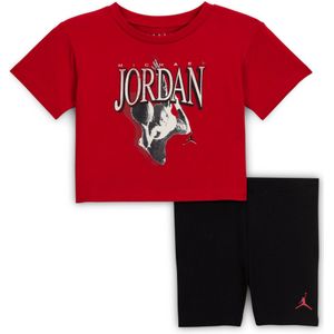 Jordan Baseline tweedelige 1984 retroset met bikeshorts voor baby's (12-24 maanden) - Zwart