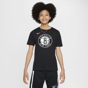 Brooklyn Nets Essential Nike NBA-shirt met logo voor jongens - Zwart