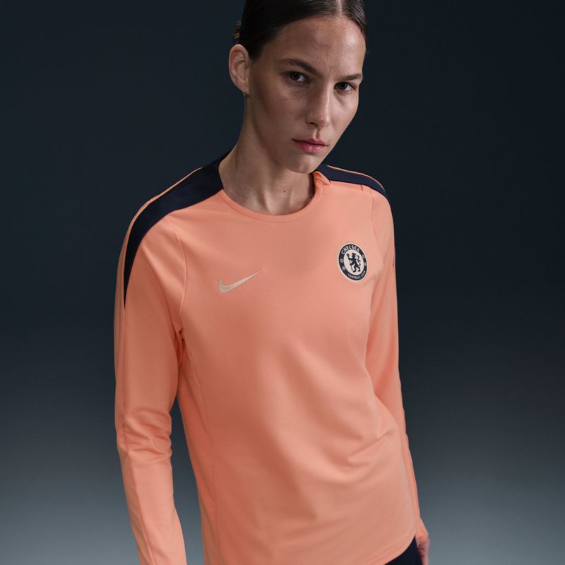 Chelsea FC Strike Special Edition Nike Dri-FIT knit damestop met ronde hals - Oranje