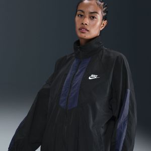 Nike Windrunner geweven oversized damesjack - Zwart