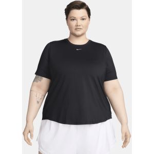 Nike One Classic Dri-FIT damestop met korte mouwen (Plus Size) - Zwart