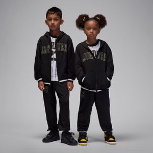 Jordan driedelige set van sweatstof met rits voor kleuters - Zwart