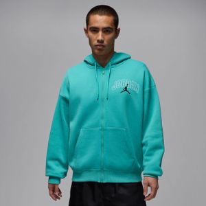 Jordan Brooklyn Fleece oversized hoodie met rits over de hele lengte voor heren - Groen
