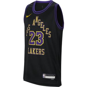 Lebron James Los Angeles Lakers 2023/24 City Edition Nike Swingman NBA-jersey met Dri-FIT voor kids - Zwart