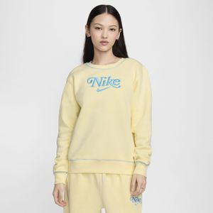 Nike Sportswear sweatshirt van fleece met ronde hals voor dames - Bruin