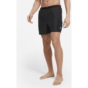 Nike Opvouwbare zwembroek met riem voor heren (13 cm) - Zwart