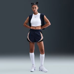 Nike ruimvallende trackshorts met halfhoge taille voor dames (8 cm) - Blauw