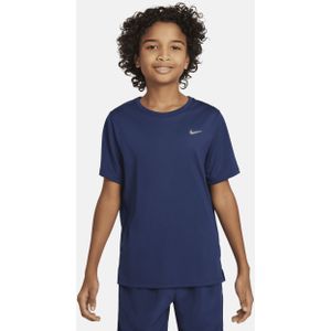 Nike Dri-FIT Miler trainingstop met korte mouwen voor jongens - Blauw