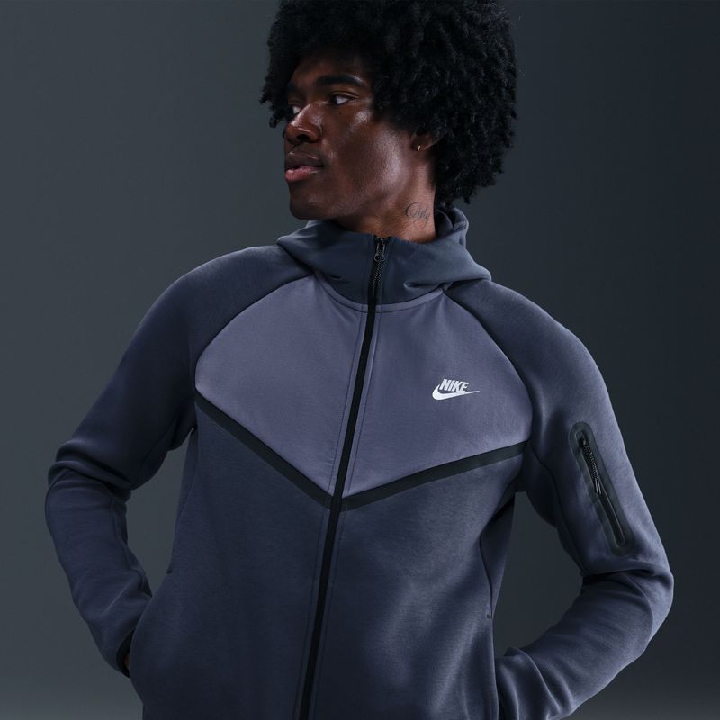 Nike - Tech Windrunner - Herenjack - Blauw - Fleece met Rits over de Hele Lengte
