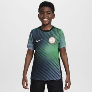 Nigeria Academy Pro Nike Dri-FIT warming-uptop met korte mouwen voor kids - Grijs