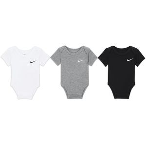 Nike Swoosh rompertjes voor baby's (0-9 maanden, 3 stuks) - Zwart