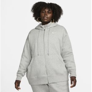 Nike Sportswear Phoenix Fleece Oversized hoodie met rits voor dames (Plus Size) - Grijs