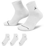Jordan Everyday Cushioned Ankle 3 Pack Unisex Sokken - Wit - Maat: 35 - 38 - Foot Locker
