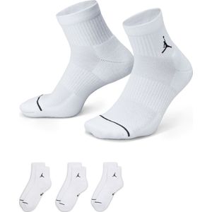 Jordan Everyday Cushioned Ankle 3 Pack Unisex Sokken - Wit - Maat: 35 - 38 - Foot Locker