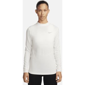 Nike Swift Dri-FIT hardlooptop met opstaande kraag en lange mouwen voor dames - Wit
