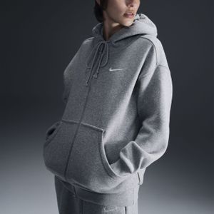 Nike Sportswear Phoenix Fleece Oversized fleecehoodie met rits over de hele lengte voor dames - Grijs