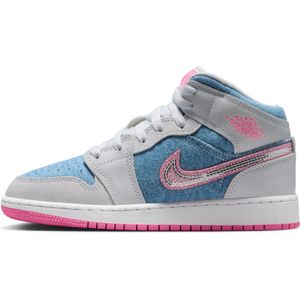 Jordan 1 Mid - Kindersneakers - Blauw - Leer