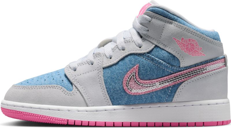 Jordan 1 Mid - Kindersneakers - Blauw - Leer