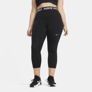 Nike Pro Korte legging met halfhoge taille voor dames (Plus Size) - Zwart