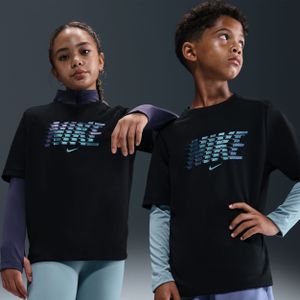 Nike Multi Dri-FIT top met korte mouwen voor kids - Zwart