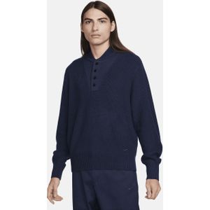 Nike Life Military Henleysweater met lange mouwen voor heren - Blauw