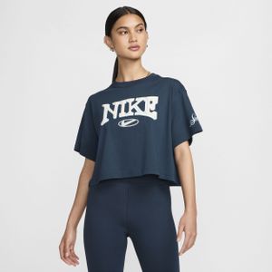 Nike Sportswear ruimvallend kort T-shirt met korte mouwen voor dames - Blauw